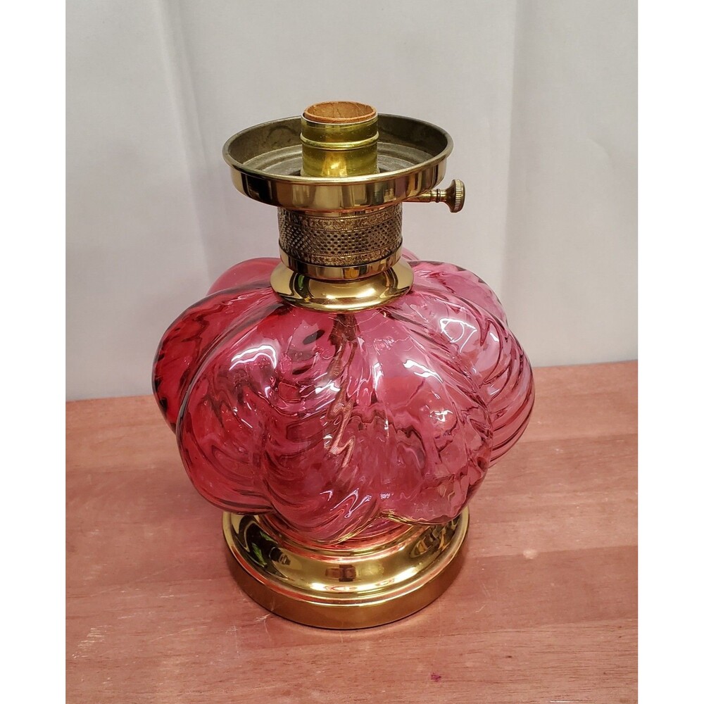 Fenton Cranberry Fuchsia Drape Lamp Base